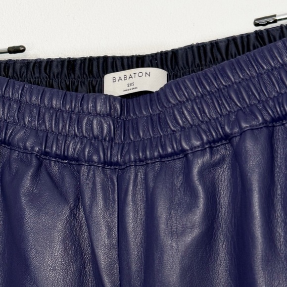 Aritzia Babaton RARE✨ Zedel Faux Leather Retro Jogger Pants, Purple size XXS - Picture 9 of 9